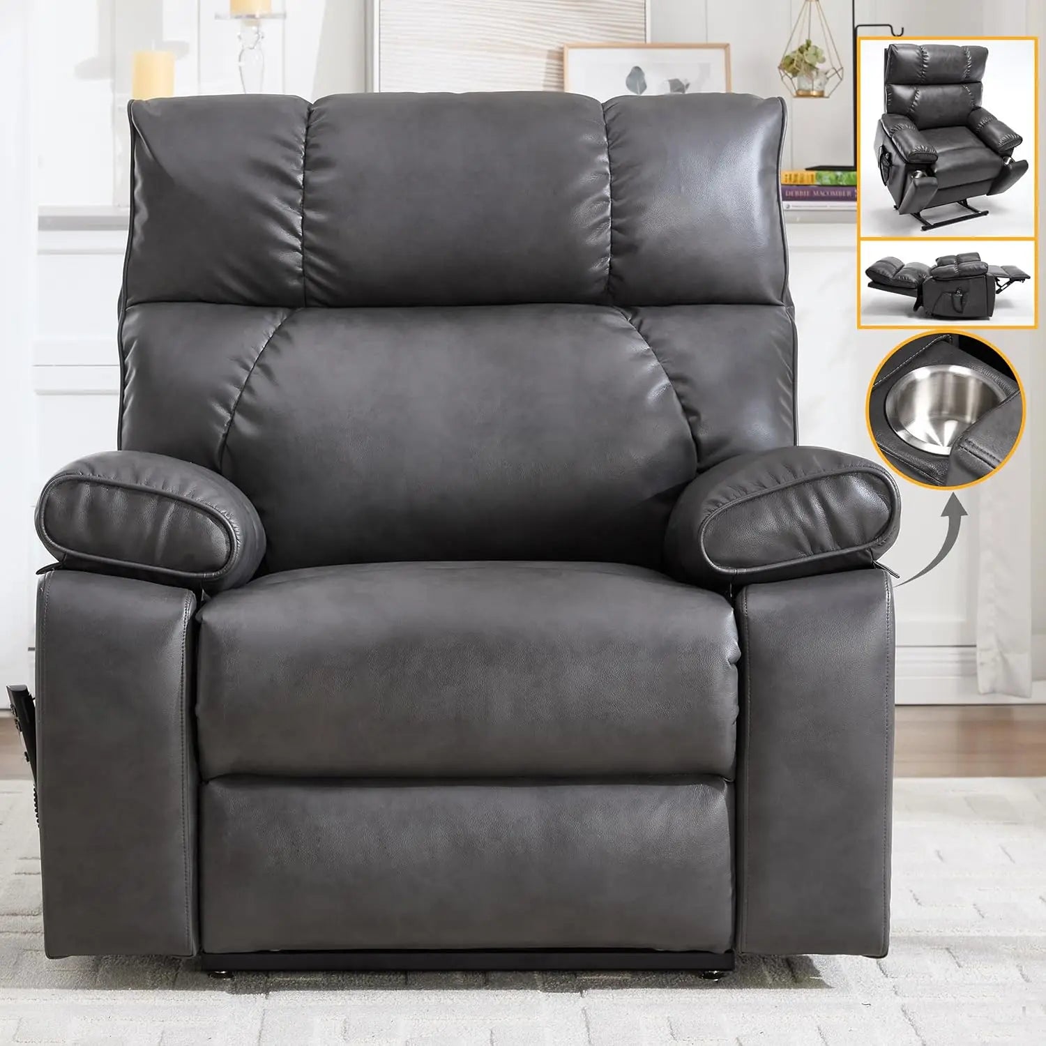 Dual Motor Power Lift Recliner Chair With Massage And Heat