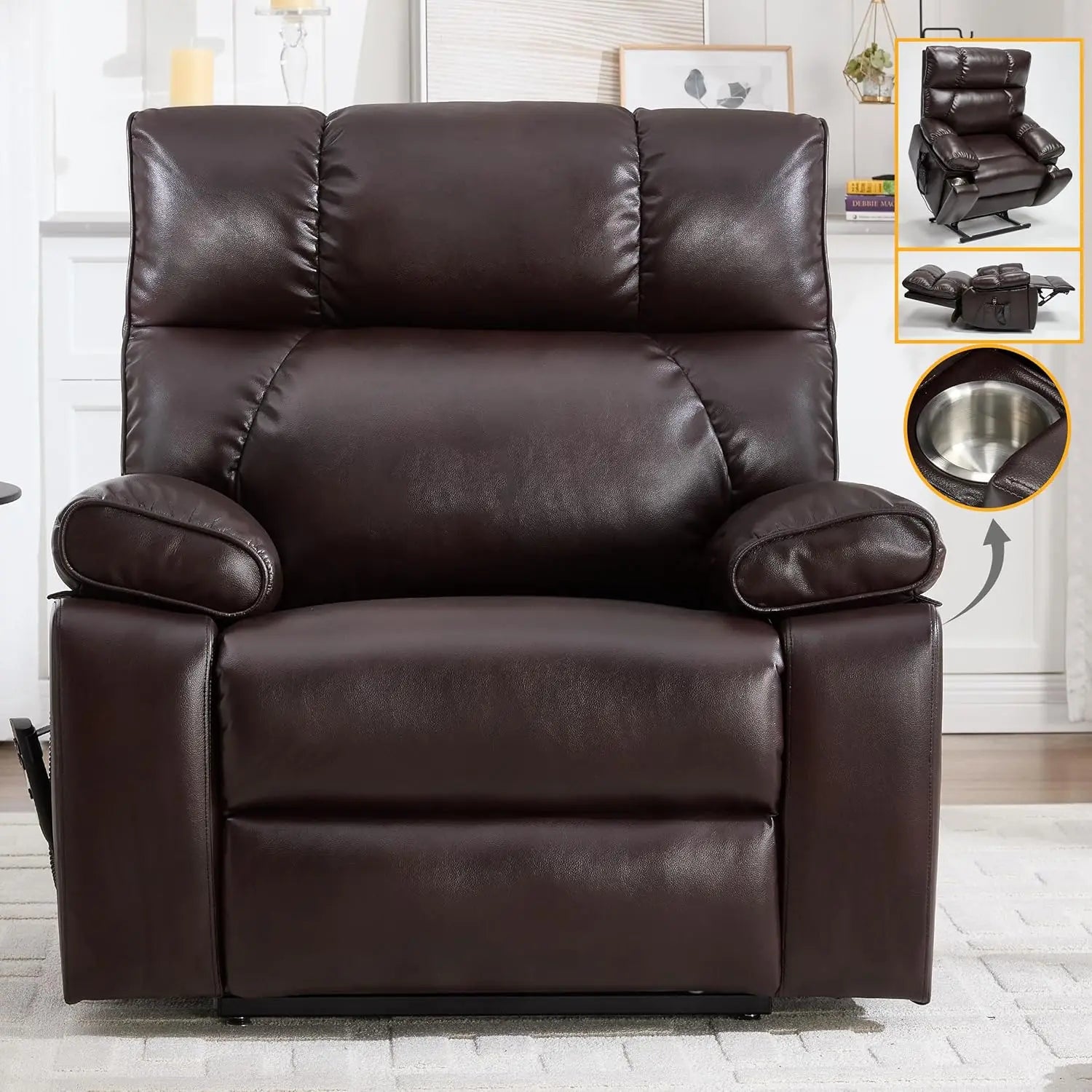 Dual Motor Power Lift Recliner Chair With Massage And Heat