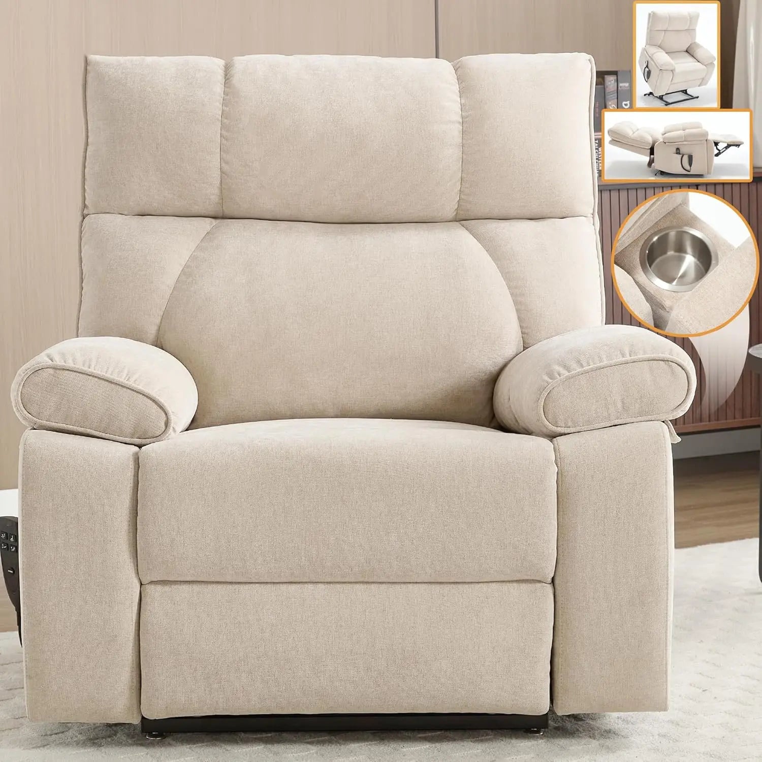 Dual Motor Power Lift Recliner Chair With Massage And Heat